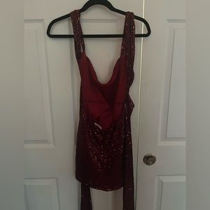 Melina Sequin Bodycon Dress in Red Size Small